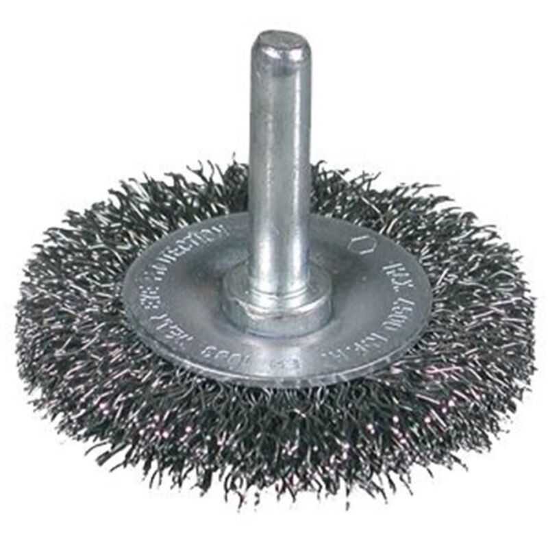 Cepillo circular OSBORN de acero latonado ondulado, 4.500 RPM, vástago de 6 mm.