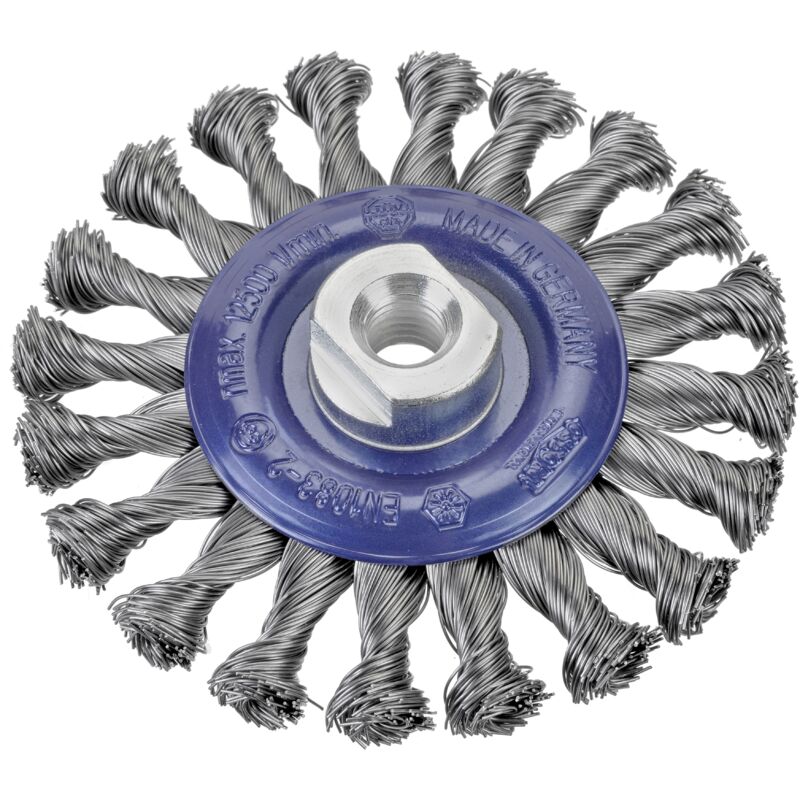 

1402631151 - Cepillo circular acero trenzado con tuerca M14 Ø 125 mm y filamento de Ø 0.50 mm - Osborn