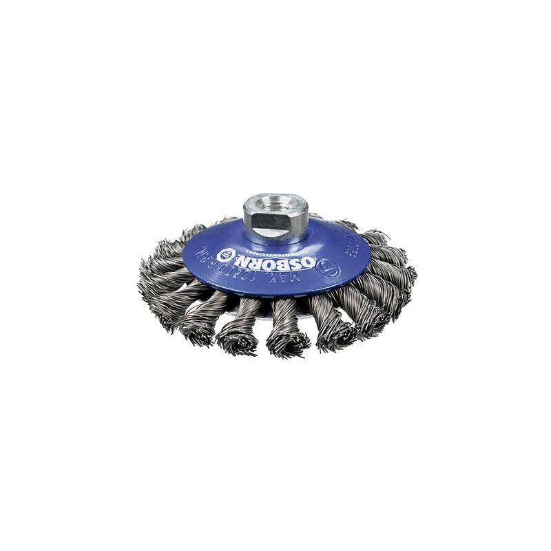 

2902632151 - Cepillo cónico de acero trenzado con tuerca M14 Ø 125 mm y filamento Ø 0.50 mm - Osborn