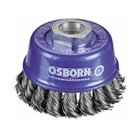 OSBORN - Brosse coupe, fil acier torsadé avec filetage ou alésage pour meuleuses d'angle. Diamètre 65mm - 6081510002