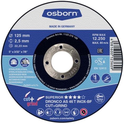 Osborn disque combiné de coupe et de rectification AS46T Inox Cut+Grind 115x2,5 mm T42 5 pièces