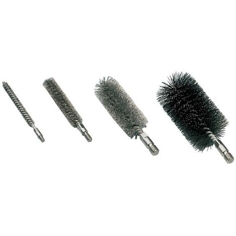 BROSSE ECOUVILLON Ø28MM L90MM FIL ACIER ONDULE DECAPAGE METAL POUR PERCEUSE  - TIVOLY