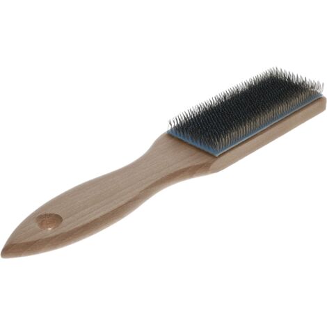Osborn Feilenbürste 110x40mm Stahldrahtbürste, Drahtbürste mit Holzgriff für Feilen, Stahldraht/Holz