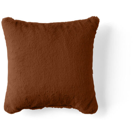 Oscar - coussin - en fausse fourrure - 40x40 cm - rouille