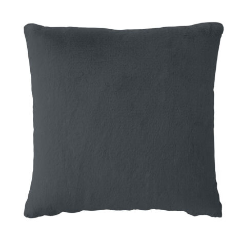 Oscar - coussin - en fausse fourrure - 60x60 cm - gris foncé