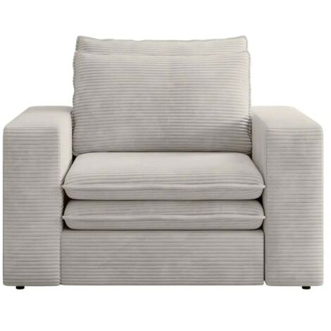 OSCAR - Fauteuil en velours côtelé - Beige