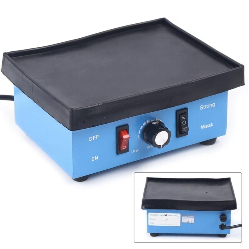 Oscillateur dentaire Vibrateur dentaire carré Vibrateur de plâtre 130 w Kit de laboratoire Hôpital dentaire Clinique de dentiste (Bleu)