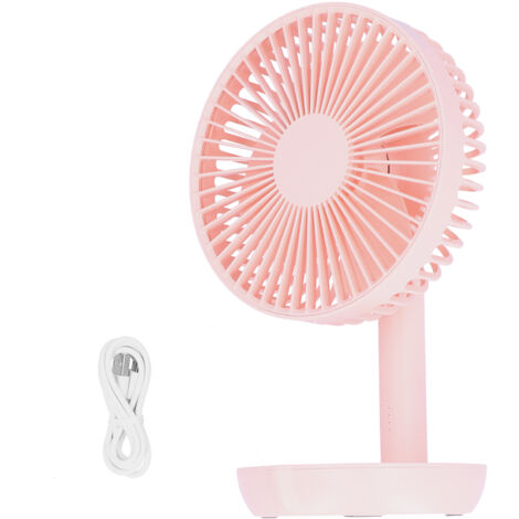 Oscillating Desk Fan Rechargeable Mute Practical Desktop USB Charging Fan for Home SchoolPink