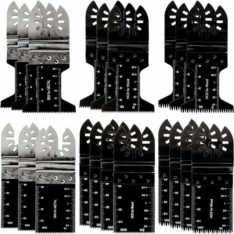 Oscillating Multi-Tool Blade - 6 Types Heavy Duty Oscillating Saw Blade - Universal Fit Quick Release - for Metal, Wood, Plastic, MDF and More - 20 Pack