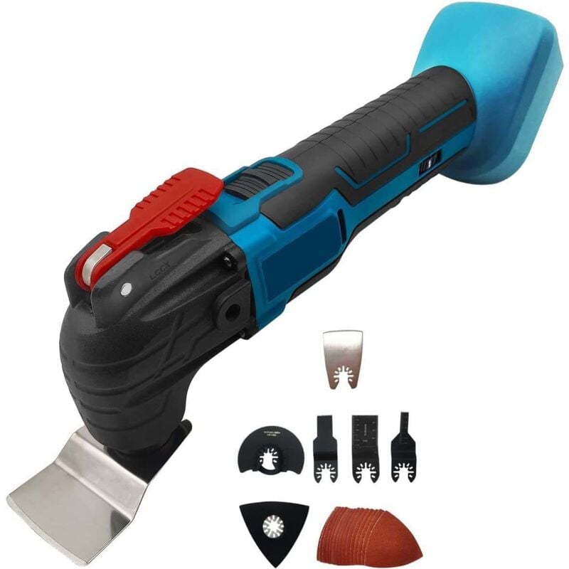Oscillation de la batterie Multi - outil 3° angle d'oscillation charge rapide / libération 20000rpm avec 6 pièces outils accessoires coupe, meulage,