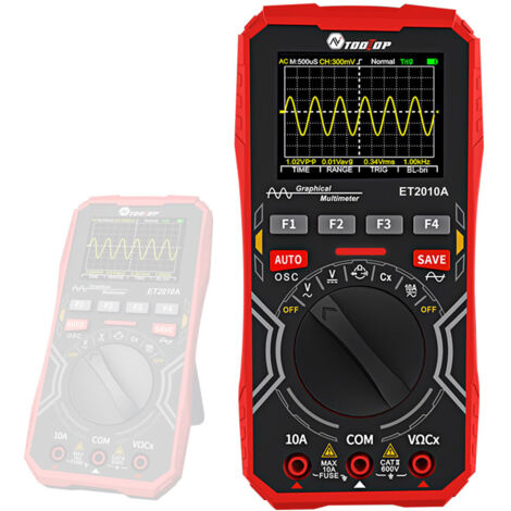 Oscilloscope 2 en 1 multimètre à affichage numérique oscilloscope portatif bande passante 1 MHz taux d'échantillonnage 2,5 Msps fonction de stockage de données pour le bricolage et les tests électron