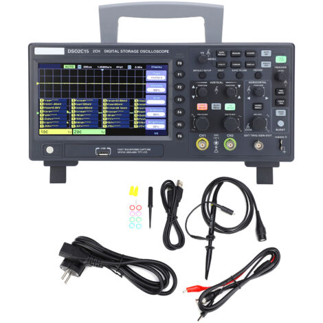 Oscilloscope de stockage numérique DSO2C15, bande passante de 150MHZ, 2 canaux, double canal, 1GSa/s, échantillonnage EU 100-240V
