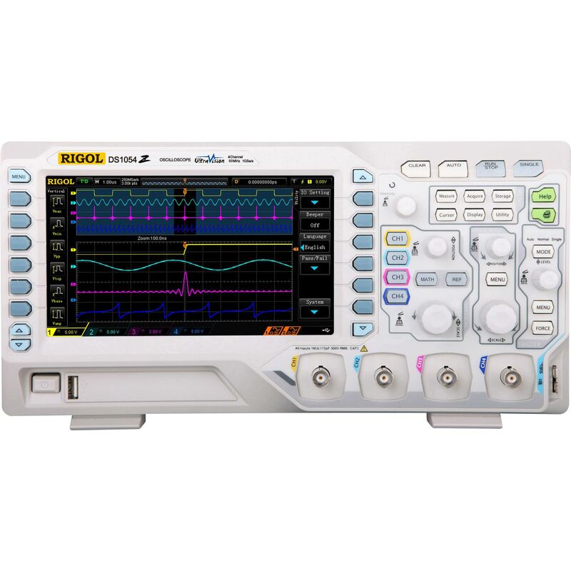 Rigol - Oscilloscope numérique DS1054Z 50 MHz 4 canaux 1 Géch/s 24 Mpts 8 bits mémoire numérique (dso) Y055731