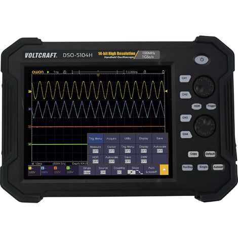 Oscilloscope manuel VOLTCRAFT DSO-5104H 100 MHz 4 canaux 1 Géch/s 40 Mpts 14 bits mémoire numérique (DSO), appareil manuel A883532