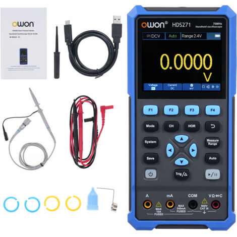 Oscilloscope multimètre Générateur de formes d'onde 70 MHz monocanal 250 MS/s Oscilloscope numérique 3 en 1 avec écran LCD 3,5 pouces 320 x 240