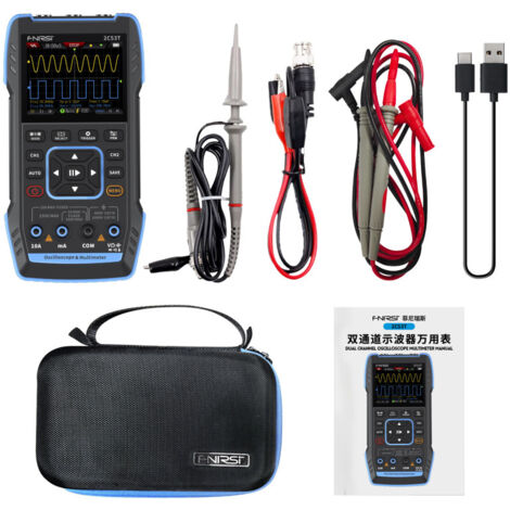 Oscilloscope multimetre generateur de signaux 3 en 1, modele 2C53T, 2 canaux, bande passante 50MHz, 250MS/s, 20000 counts