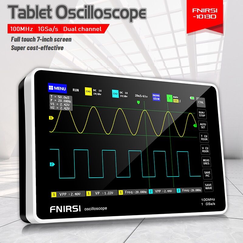 Oscilloscope numérique 2 canaux, 100 MHz, 1GSa/S, écran lcd tft couleur 7 pouces