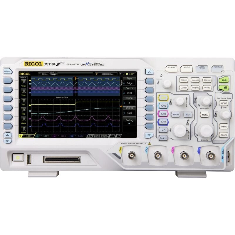 Rigol - Oscilloscope numérique DS1104Z Plus 100 MHz 4 canaux 1 Géch/s 6 Mpts 8 bits mémoire numérique (dso) Y059021