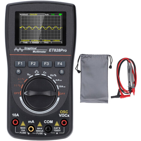 Oscilloscope numérique multimètre 2 en 1, 50Msp, 10MHz, bande passante analogique, écran 2.4 pouces, portable