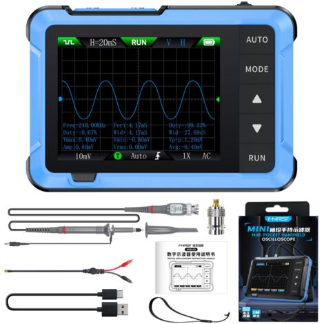 Oscilloscope numérique portable avec générateur de signaux multifonction compact, 48MS/s, 10MHz, idéal pour les applications de mesure et de test