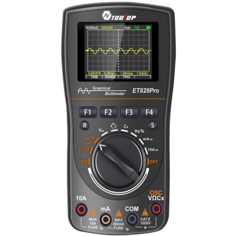 Oscilloscope Numérique Portable avec Multimètre 2-en-1 10 MHz 50 Msps True RMS – 6000 Points, Écran Couleur, Outil de Mesure Compact