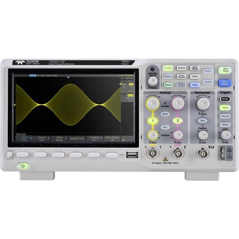 Teledyne Lecroy - Oscilloscope numérique T3DSO1102 100 MHz 1 Géch/s 14 Mpts 8 bits mémoire numérique (dso) C187641