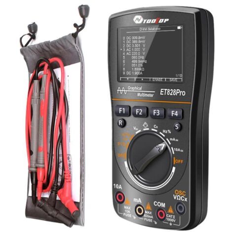 Oscilloscope numérique TOOLTOP ET828Pro, multimètre 6000 points, 50 Ms/s, écran 10 MHz.