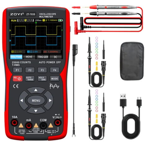Oscilloscope portable 3-en-1 50MHz 2CH version pro