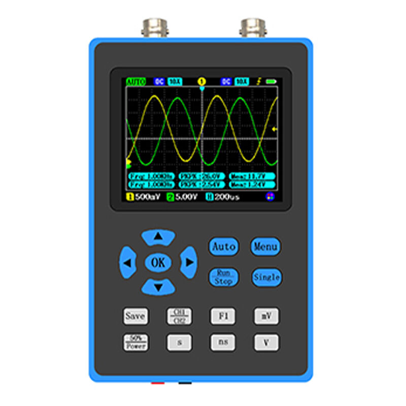 Decdeal - Oscilloscope portable à double canal, bande passante de 120 m, écran de 2,8 pouces, sensibilité verticale minimale de 10 mV, analyse du