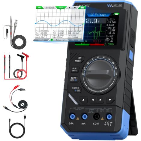 Oscilloscope portable DST-210, bande passante 10 MHz, oscilloscope numérique, multimètre, générateur DDS 3 en 1, fréquence d'échantillonnage 48 Méch./s, tension/courant CA/CC, condensateur, résistance