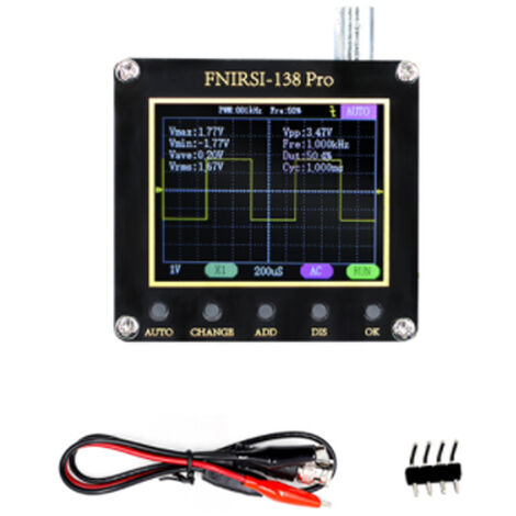 Oscilloscope portable portable 138pro Écran 2,4 pouces Oscilloscope numérique multifonctions Un bouton Réglage automatique Sortie d'ondes carrées PWM Singles Modes de déclenchement normaux automatiques (sans P6100 et sans batterie)