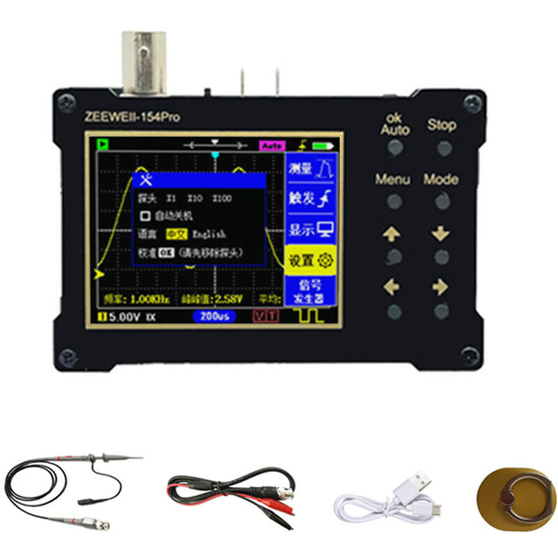 Image of Oscilloscopio digitale con schermo a colori TFT da 2,4 pollici e risoluzione 320240, frequenza di campionamento 40MSa/s, supporto generatore di