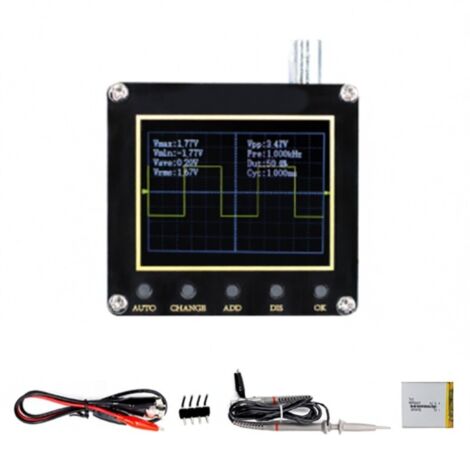 Oscilloscopio digitale portatile da 2,4 pollici, multifunzionale con regolazione automatica tramite pulsanti e modalità di trigger automatico.
