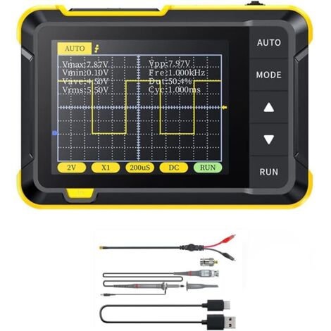 Osciloscopio portátil de mano, 400 V, 200 kHz, frecuencia de muestreo en tiempo real de 2,5 MS/s, con función de actualización OTA, osciloscopio para principiantes