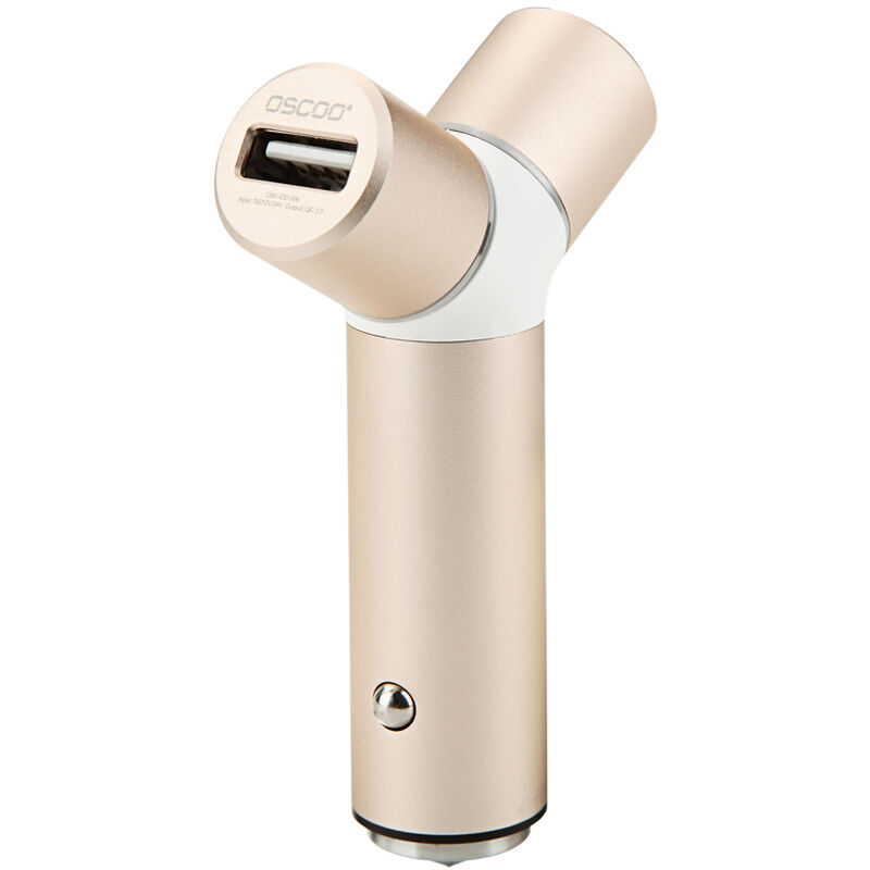 Oscoo 001 Chargeur Usb A 2 Ports Charge Rapide 3.0 2.0 Chargeur De Telephonie Mobile Chargeur De Voiture Rapide Pour Samsung Xiaomi Tablet Charger