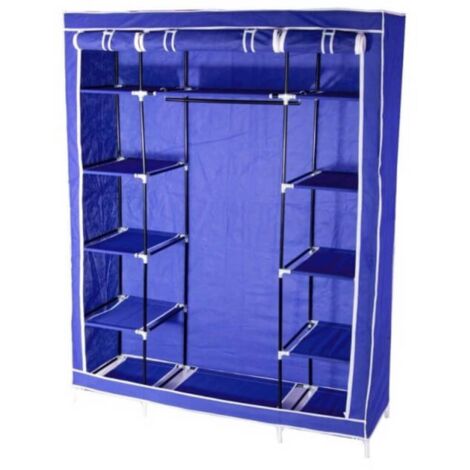 OSE – Armoire de rangement penderie XXL 177 cm hauteur – Tissu non tissé 65 g/m² – Tubes en acier 13 mm – Coloris rouge bordeaux, bleu marine, gris
