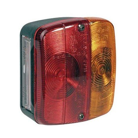 OSE – Feu arrière de remorque 12V – 4 fonctions d'éclairage – Dimensions 9,5x10x4,7 cm – Fixation incluse – Plastique rouge et noir