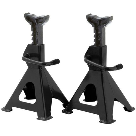 OSE – Lot de 2 chandelles à crémaillère 2 tonnes – Acier Q235 – Hauteur réglable 280-420 mm – Stabilité optimale pour levage voiture