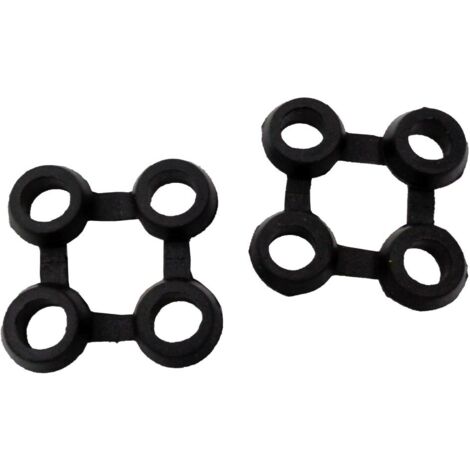 OSE – Lot de 2 connecteurs caillebotis en caoutchouc noir – Dimensions 7x7cm – Installation facile pour tapis caoutchouc – Adaptation invisible