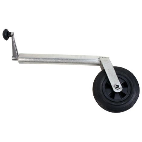 OSE – Roue jockey 200 mm – Débattement 200 mm – Hauteur réglable 57.5 à 79 cm – Supporte jusqu'à 180 kg – Accessoire remorque