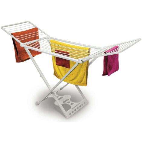 OSE – Séchoir à linge pliable 23m en plastique blanc – Capacité 23m – Dimensions 130x55,5x8cm – Hauteur réglable 88-109cm