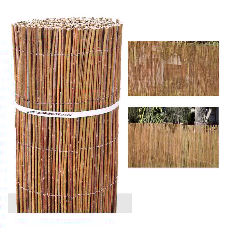 Canisse en Osier Brise-Vue Balcon 1,5 x 5 m, dissimulation 85%, cousu avec du fil galvanisé de 1 mm d'épaisseur