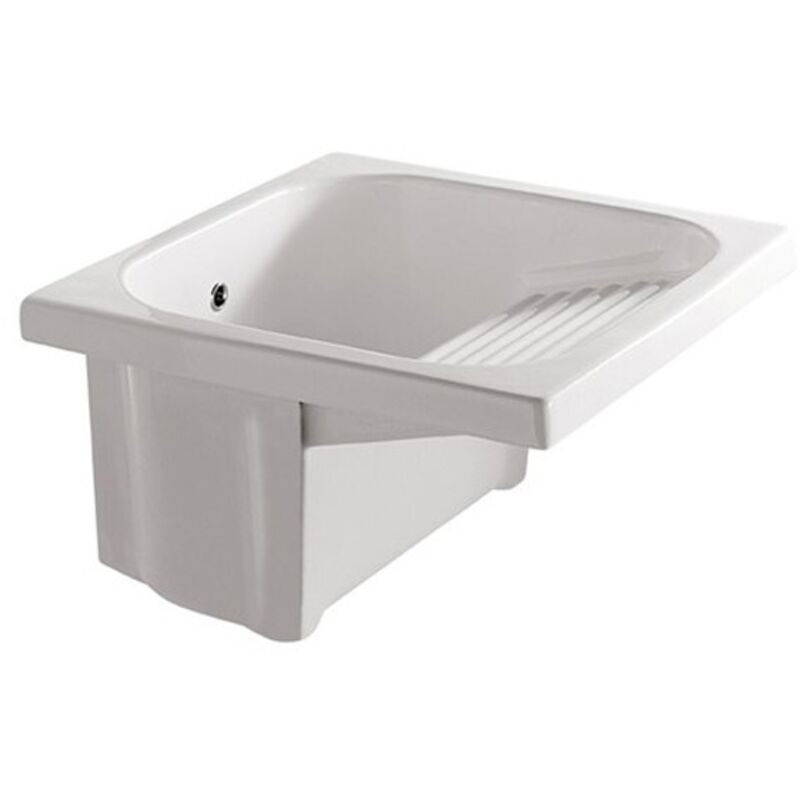 Galassia Lavatoio Osiride Cm. 60x60xh40 In Ceramica Bianco Di Ceramica
