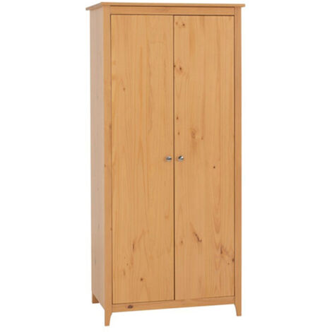 Oslo 2 Door Wardrobe - L54 x W82 x H177 cm - Antique Pine