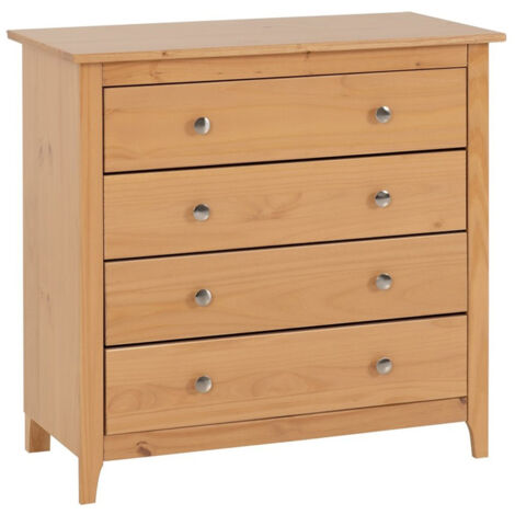 Oslo 4 Drawer Chest - L40 x W80.5 x H78.5 cm - Antique Pine
