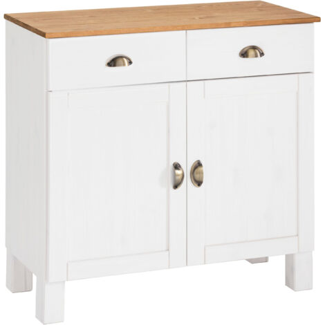 Oslo-Buffet à 2 portes et 2 tiroirs en blanc honig