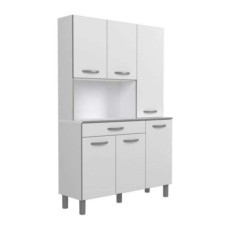 Ekipa - oslo Buffet de 120 cm - 1 Tiroir et 6 Portes - l 120 x p 40 x h 185 cm - Coloris Blanc