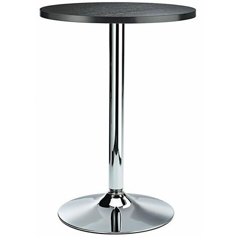 Oslo High Poseur Bar Table In Round Black,White,Oak Walnut Table Top