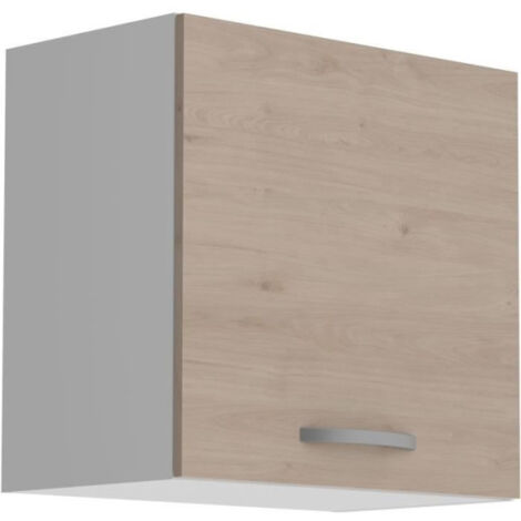 OSLO Meuble haut 1 porte - Décor Chene Jackson - L 60 x P 36 x H 58 cm
