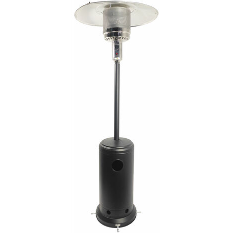 OSLO Parasol chauffant - chauffage d'extérieur gaz - acier noir